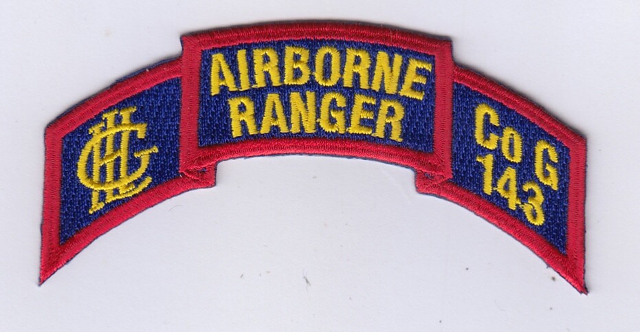 Co. G 143rd Infantry (Airborne Ranger) LRRP patch (dress)