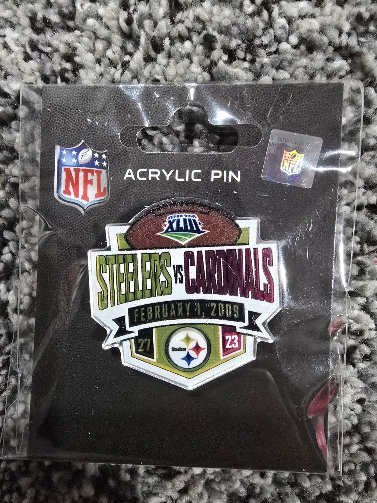 NFL Pittsburgh Steelers Acrylic Super Bowl Pins Vs. Cardinals
