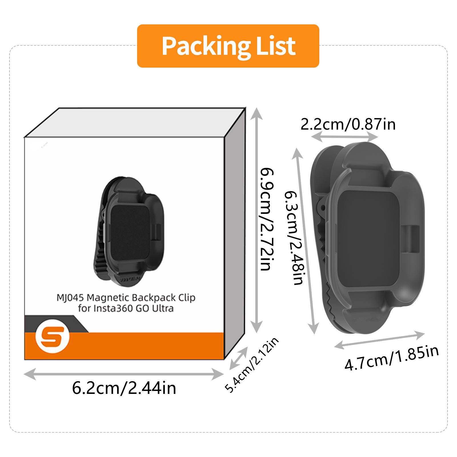 For Insta360 GO Ultra Camera Backpack Clip, Durable Magnetic Accessory Mount