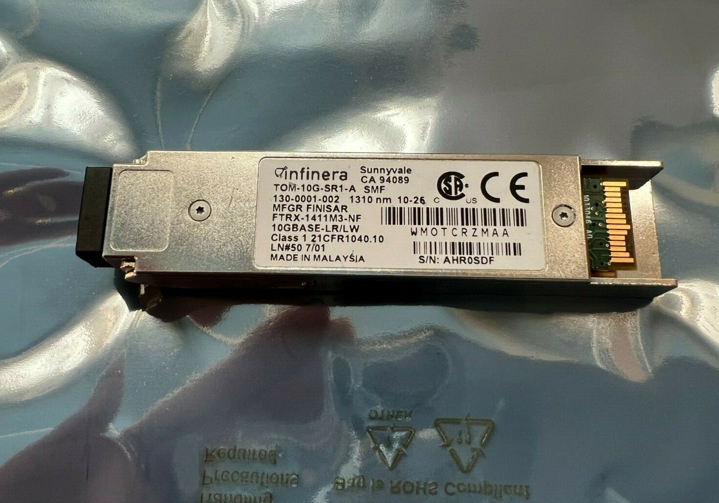 INFINERA TOM-10G-SR1-A; 130-0001-002; FTRX-1411M3-NF, WMOTCRZMAA