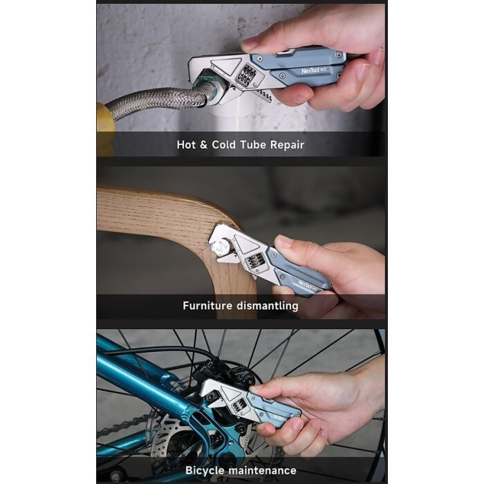 NexTool W2 Light Wrench Multitool Standard Tools Blue Stainless Belt Sheath