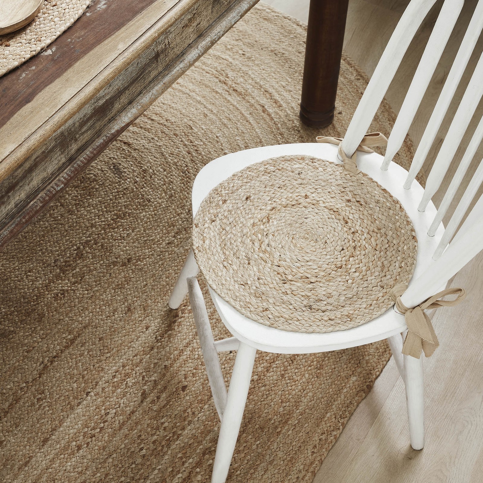 Natural Jute Natural 15 in Chair Pad, Set of 4 VHC Brands