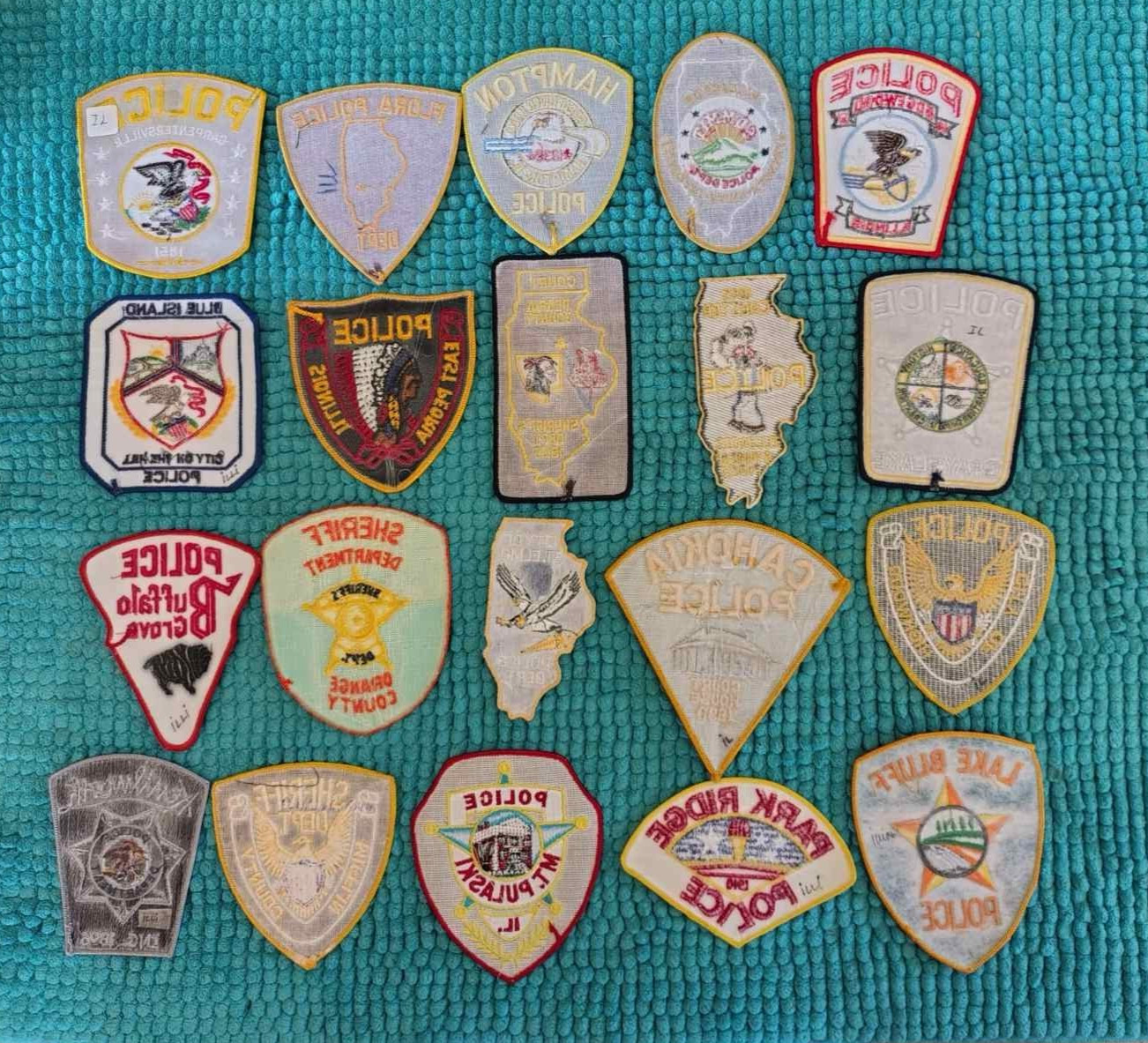ILLINOIS POLICE SHERIFF PATCH - LOT COLLECTION 20 PATCHES