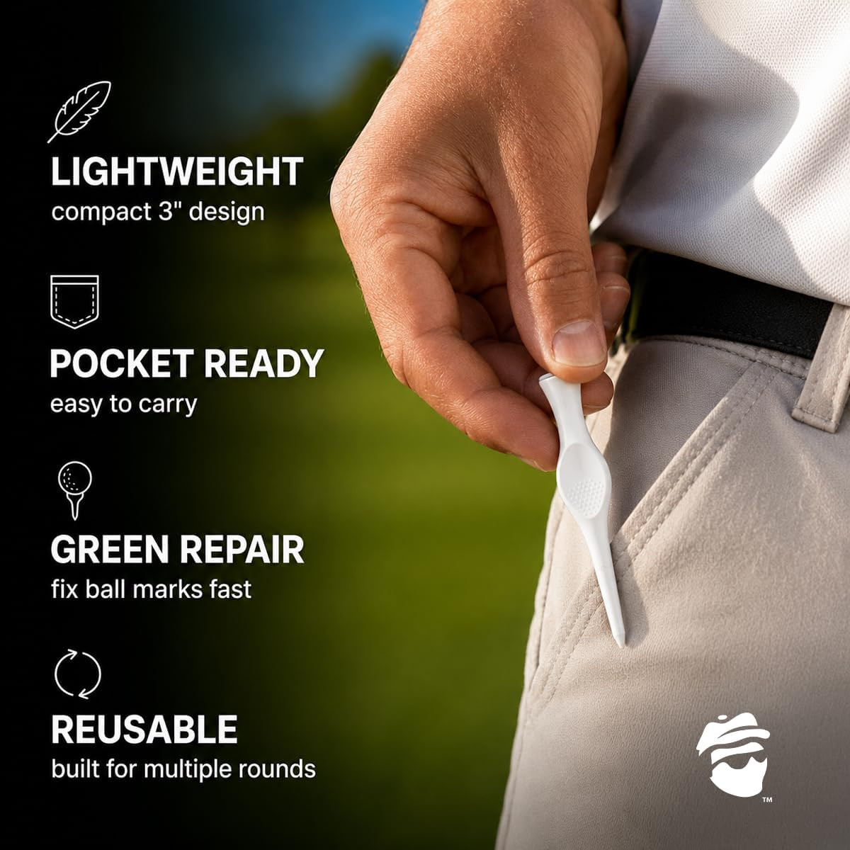 Step up Golf Tee & Divot Repair Tool – 3'' Caddy Splash