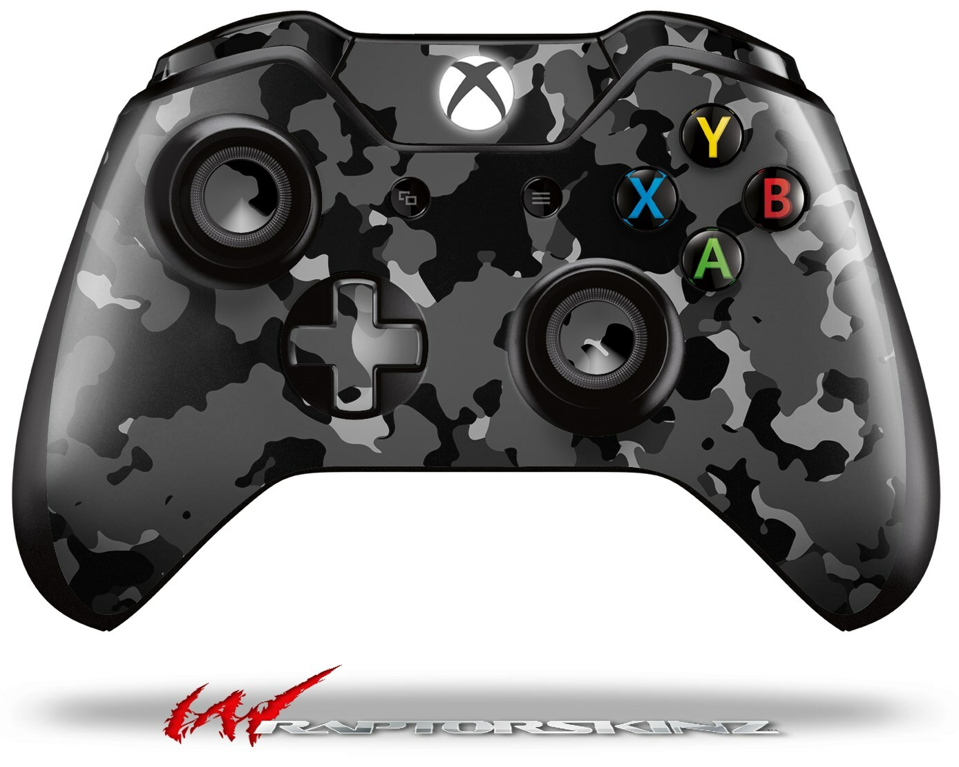 WraptorCamo Old School Camouflage Camo Black Skin for XBOX One Controller