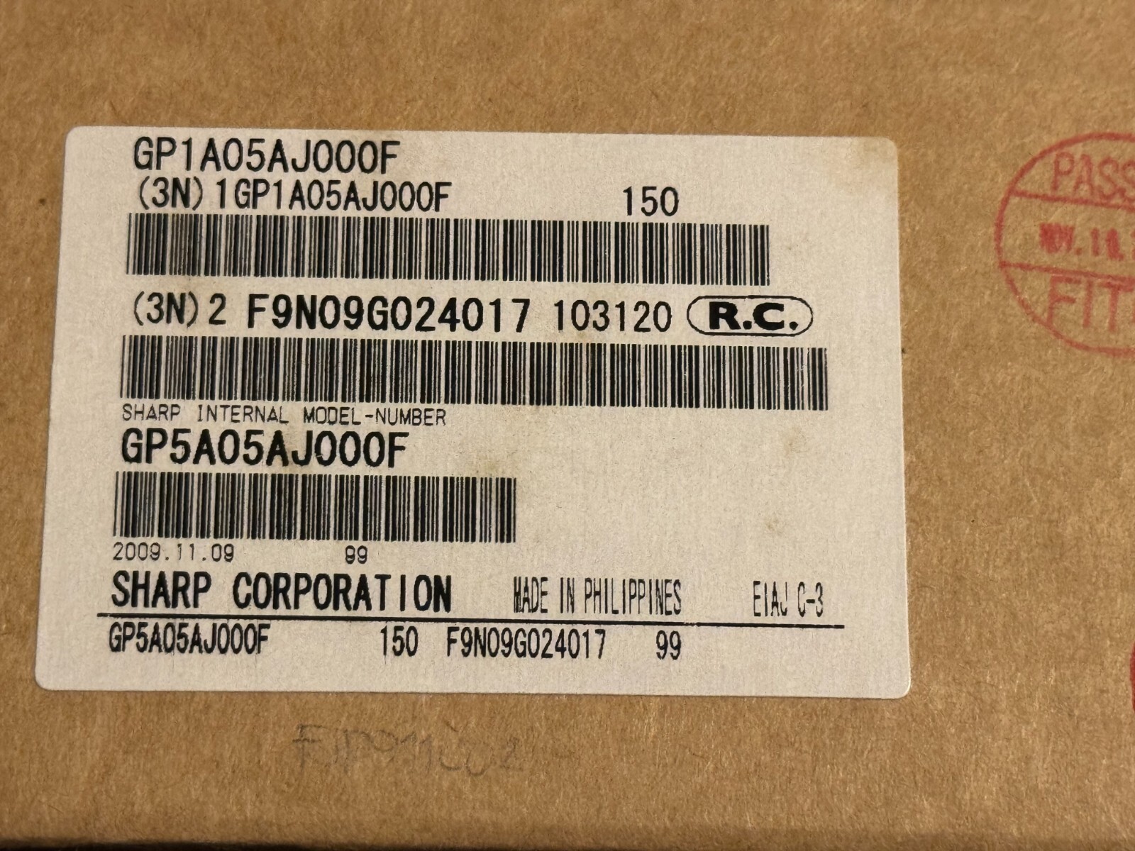 Sharp/ROHM GP1A05 Switch Sensor Photoelectric Normal Open New OPIC GP1A05AJ000F