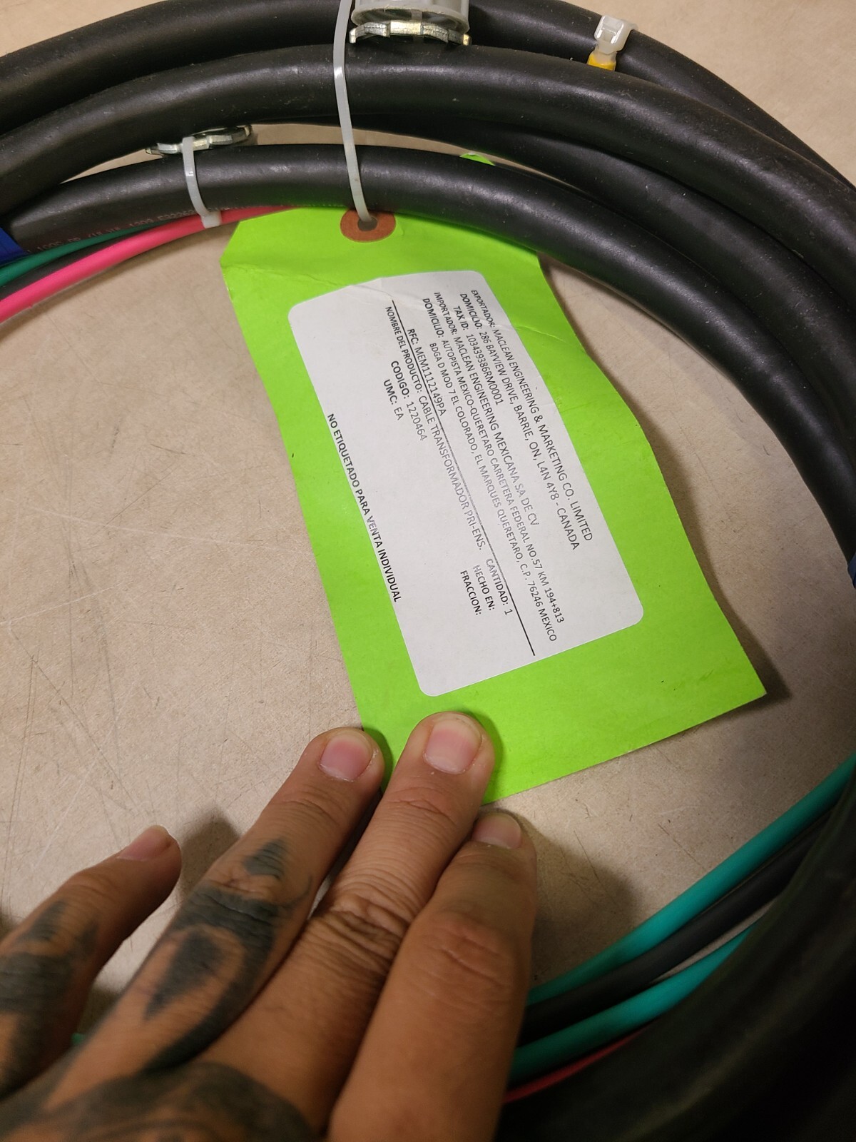 Aclean Engineering #1220464 Cable Assy Transform PRI