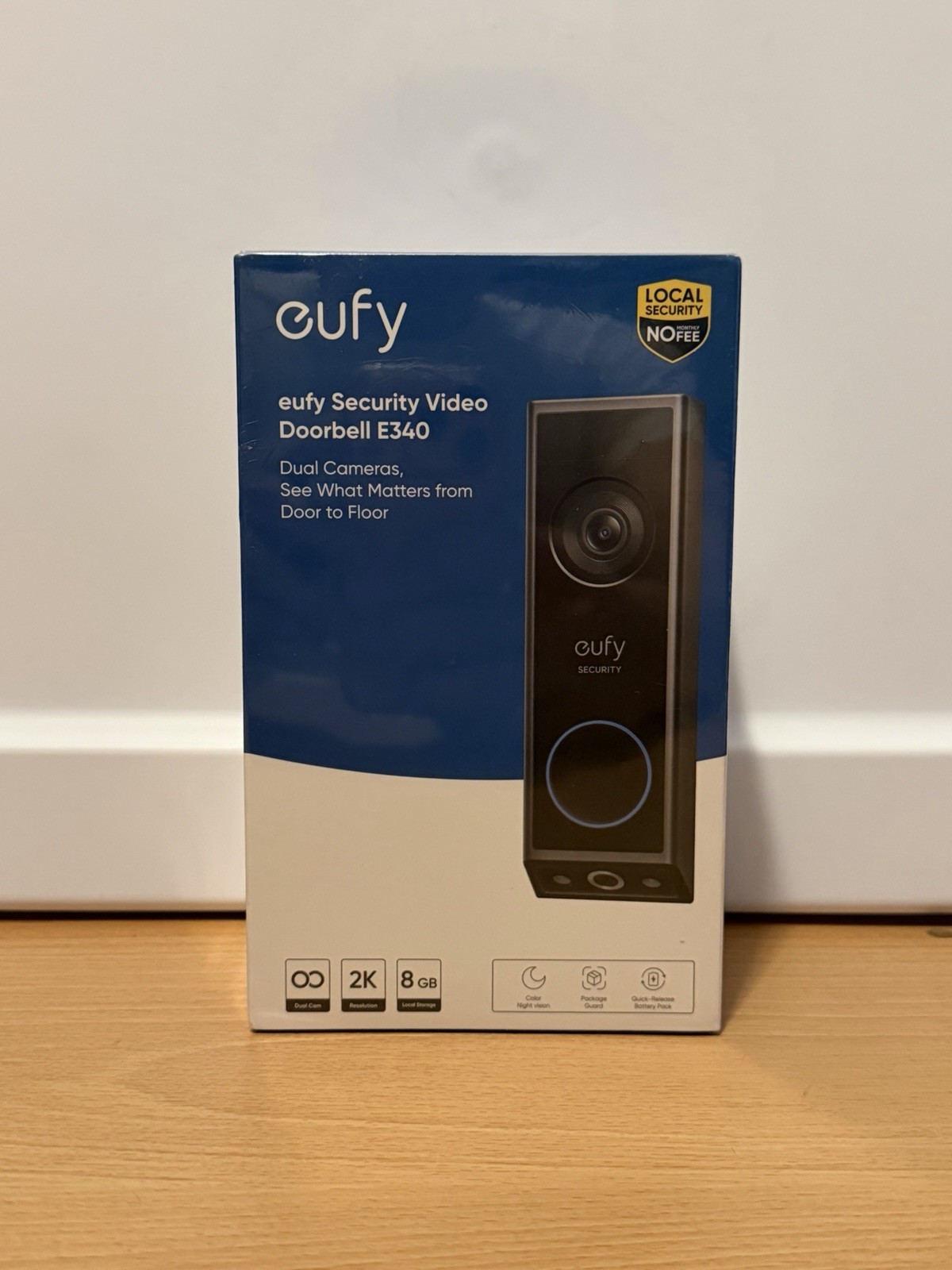 Eufy Security Video Doorbell E340 2K Wireless Dual Cameras Color Night Vision