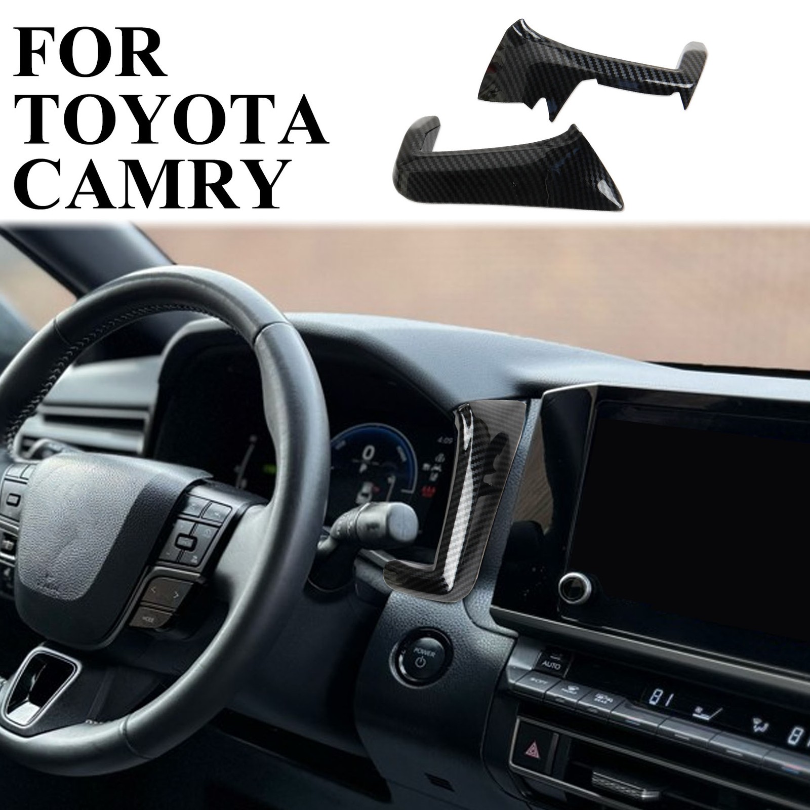 Carbon Fiber Style Center Console  Dashboard Sides Trim Cover  For Toyota Camry