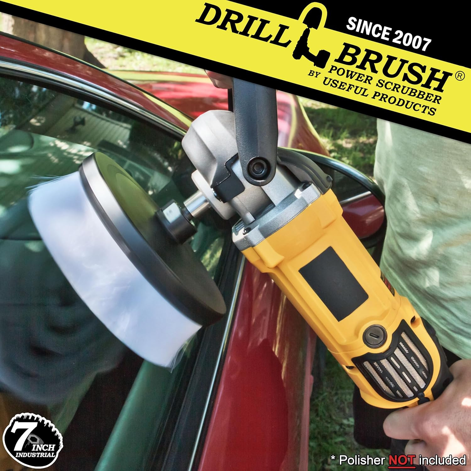 Carpet Cleaner Scrub Brush for Variable Speed Polisher 7 Inch Soft White Drill B