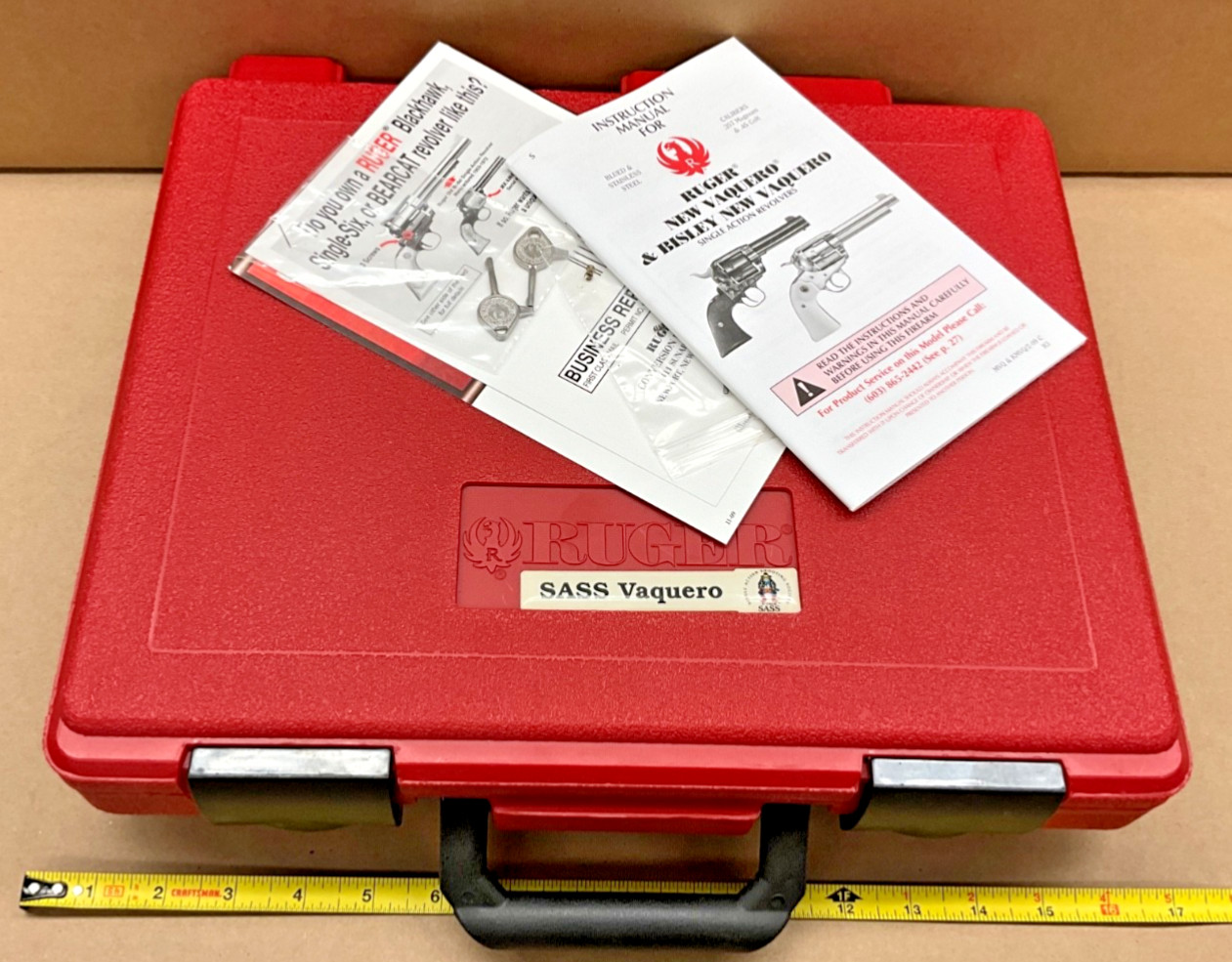 RUGER COWBOY SASS VAQUERO SINGLE ACTION REVOLVER HARD CASE ONLY
