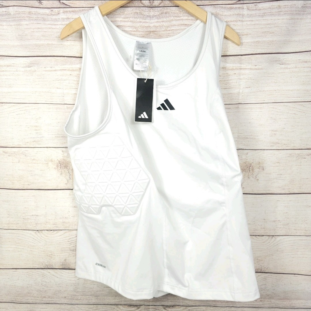 Adidas Men's Aeroready White Padded Basketball Tank IM3593 MSRP $80 NEW