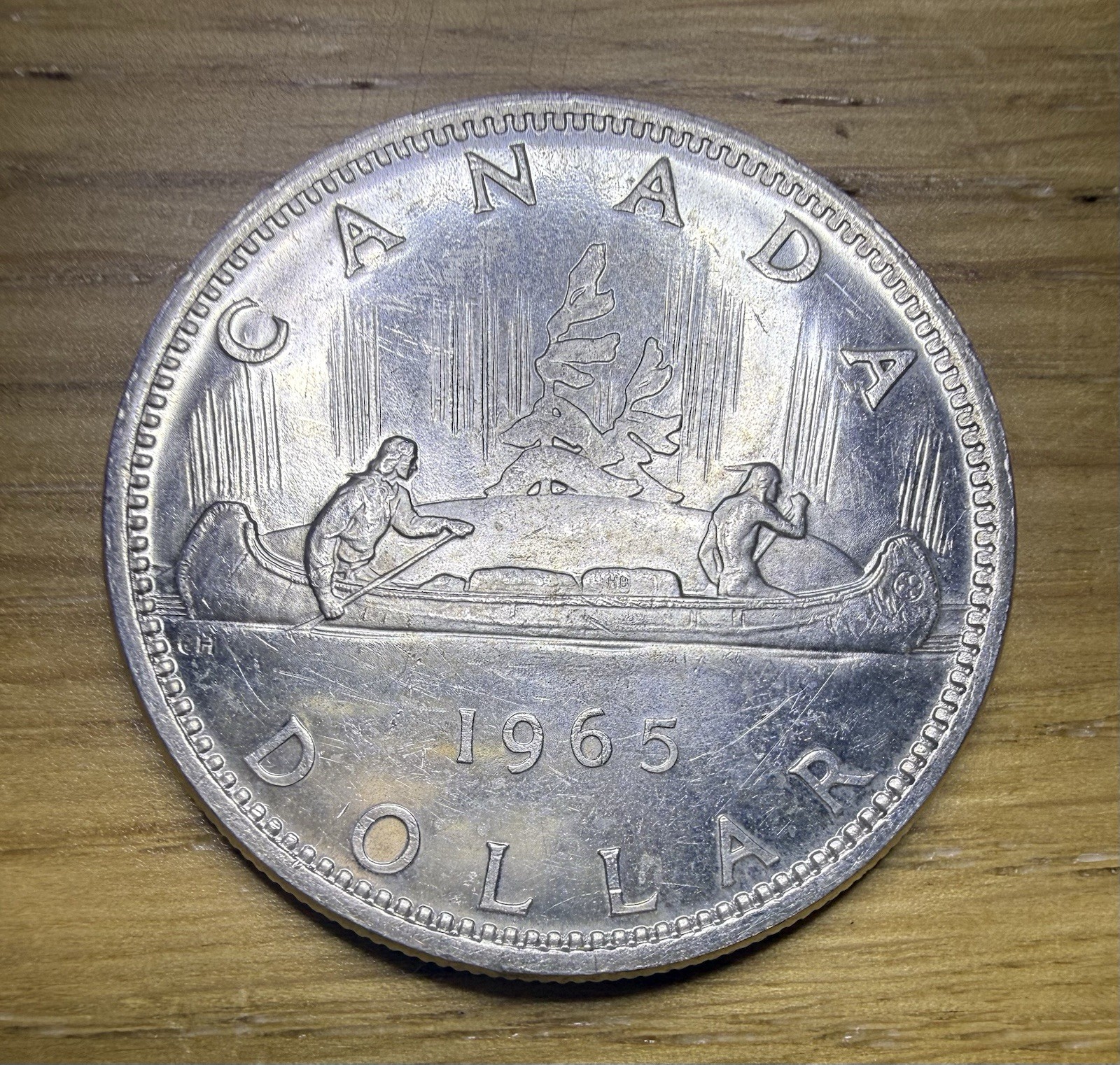 1965 Canada Elizabeth II .800 Silver 1 One Dollar Coin In Circulated Condition