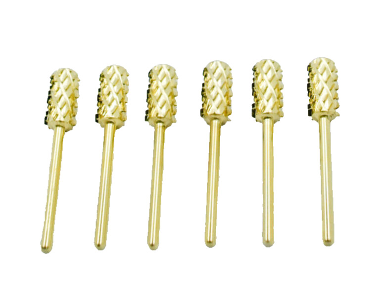 Startool Acrylic Nail Drill 3/32 R5X Coarse Round Top Gold ( 6 Pieces)