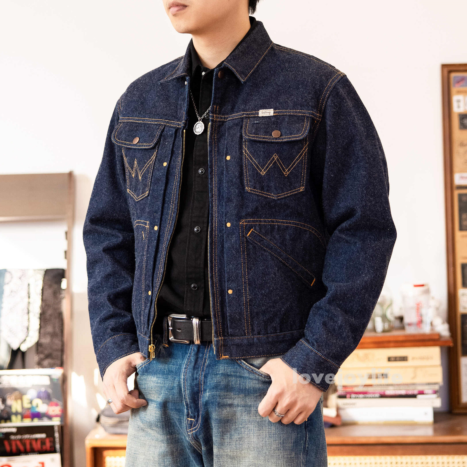 Red Tornado Fall Winter 60s 24MJ Raw Denim Jacket Short Zipped Slim Coat Cowboy