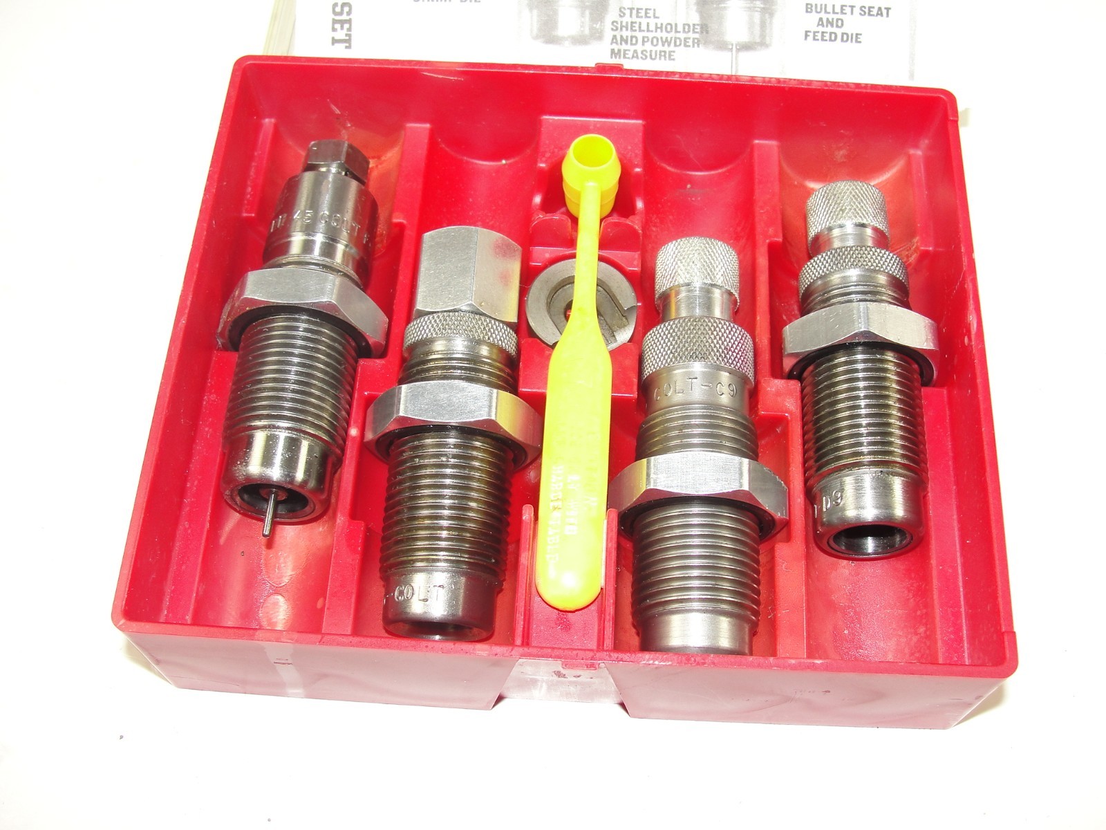 LEE DELUXE FACTORY DIE SET CARBIDE 45 COLT IN GREAT USED CONDITION