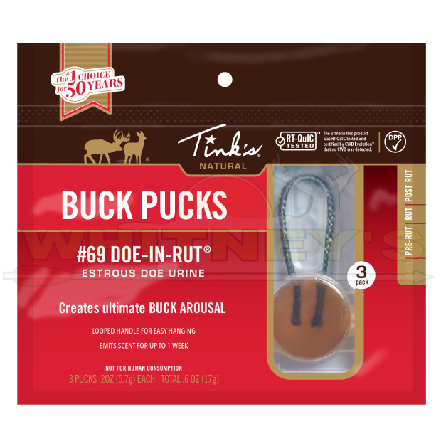 Tink's #69 Doe-in-Rut Pucks - 3pk - W6340