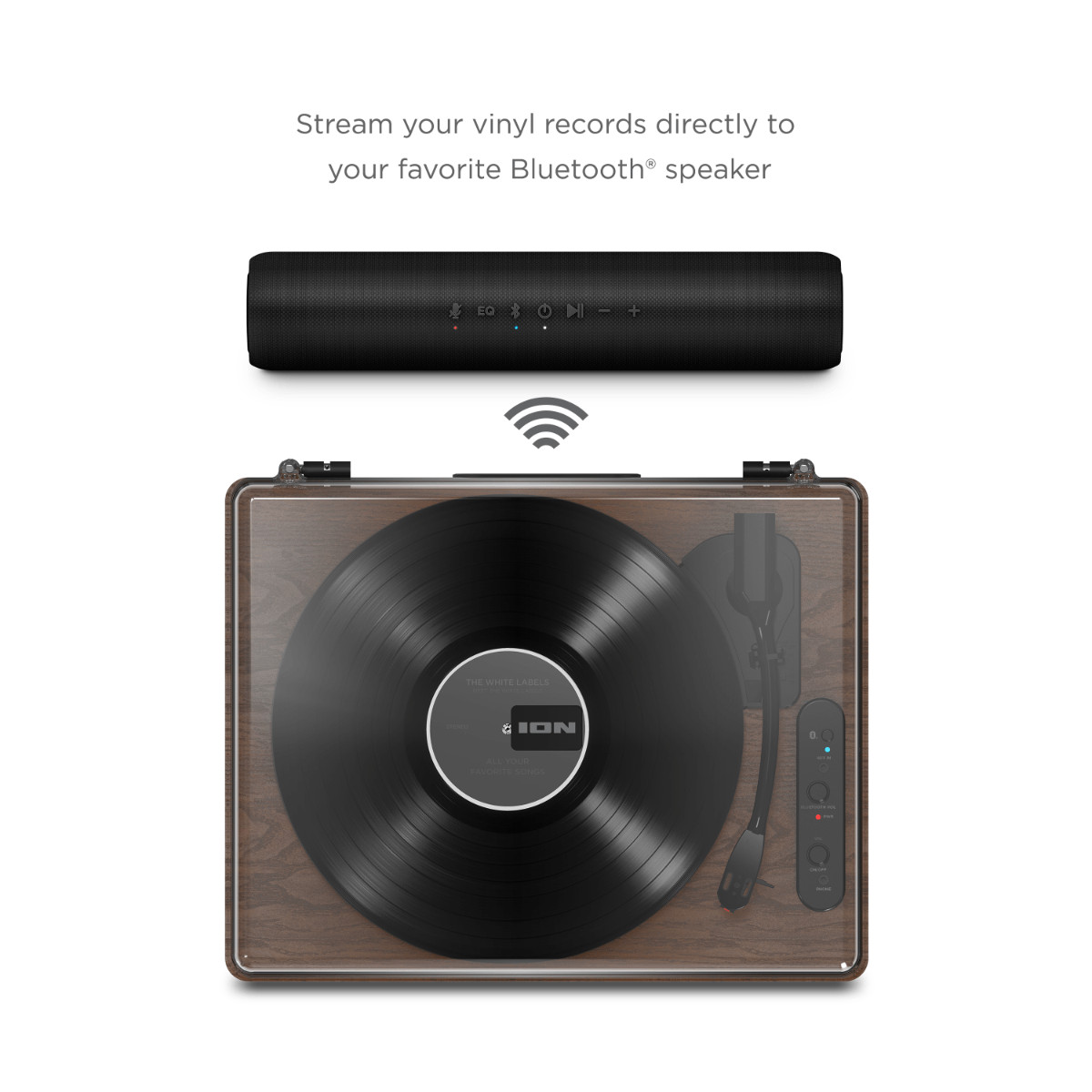 ION Luxe LP ™ WIRELESS BLUETOOTH-ENABLED TURNTABLE (Open Box, New Condition)