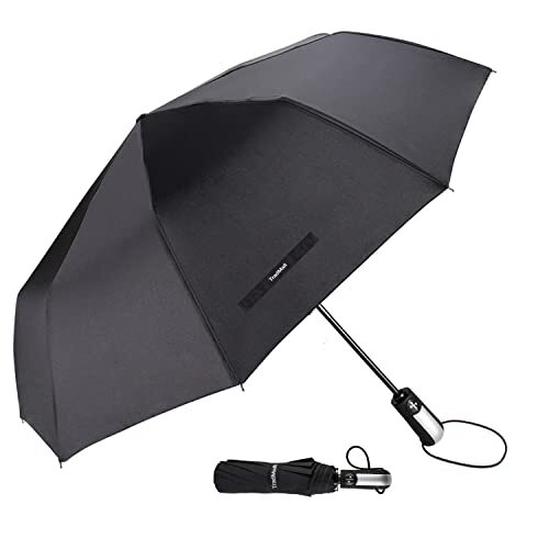 46" Large Umbrella Automatic Open & Close, Anti-UV & Windproof Fiberglass Ribs