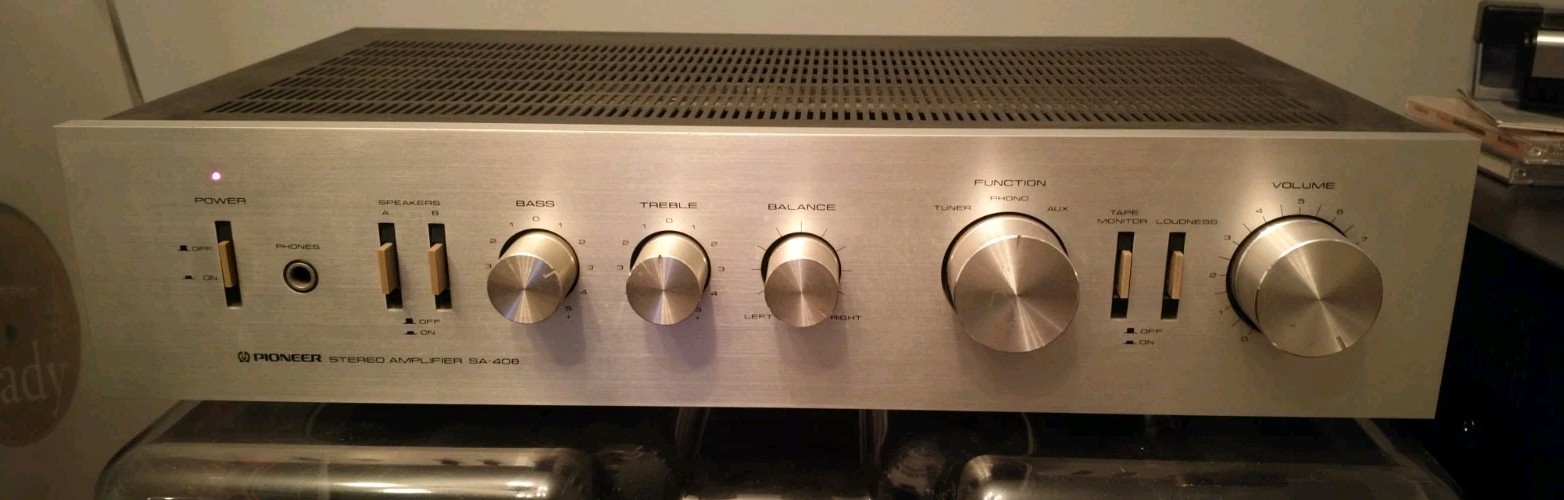 Vintage Pioneer SA-408 Stereo Amplifier Silver Phono Hi-Fi Tested Working