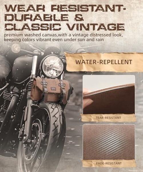 Motorcycle Handlebar Bag Universal Canvas Motorcycle Tool Bag for Front Fork