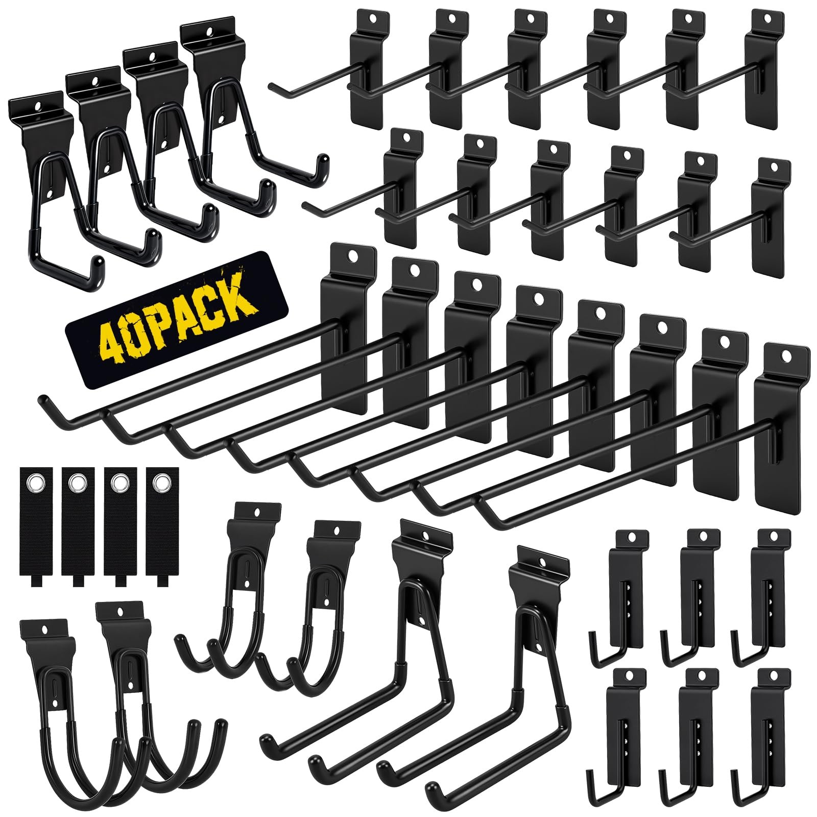 Truxwal 40 Pcs Slatwall Hooks & Hangers – Assortment