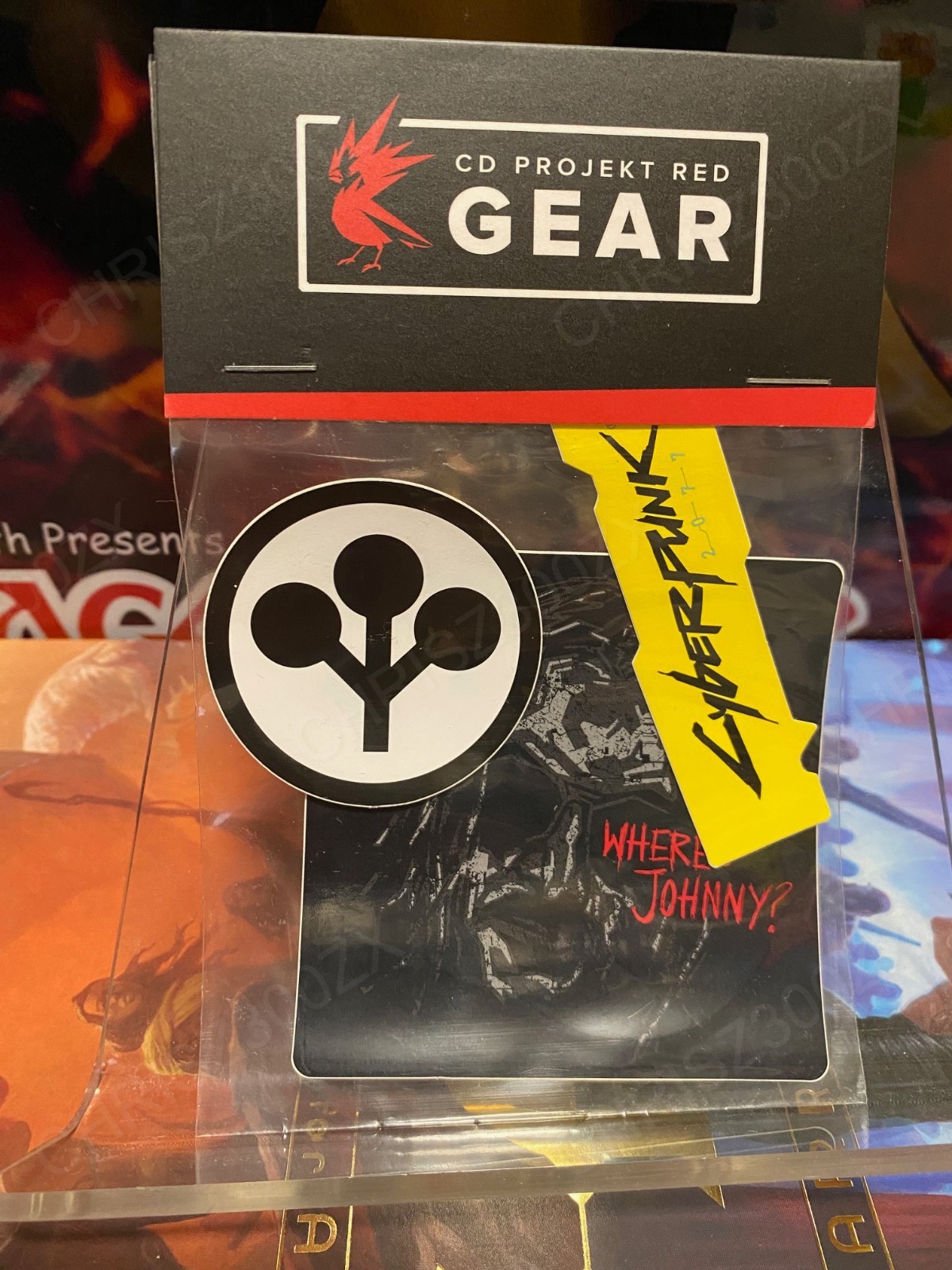 Cyberpunk 2077 Sticker Decal Pack - Where is Johnny, Yellow Logo Arasaka Symbol