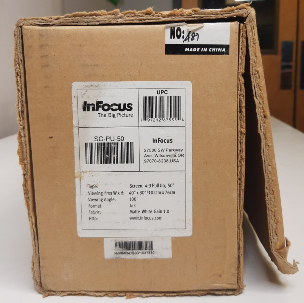 50" InFocus SC-PU-50 Projector Screen New Open Box