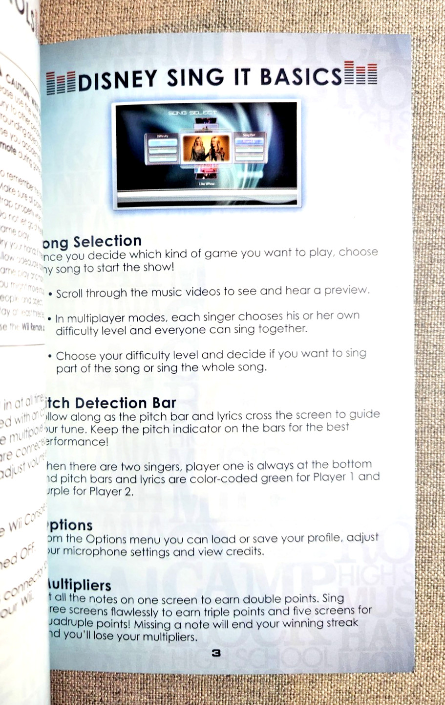 Disney Sing It Instruction Manual Only - Nintendo Wii