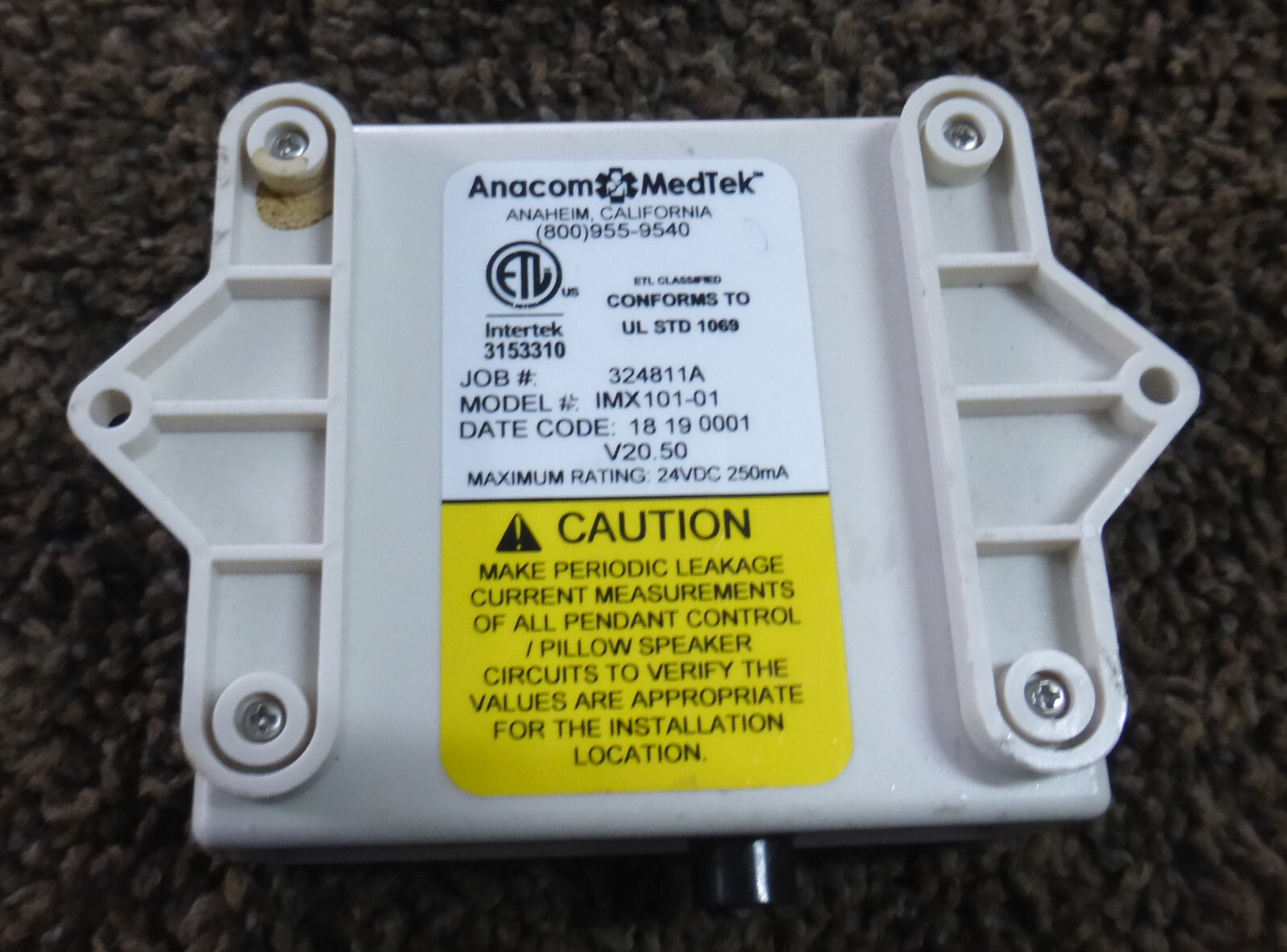 Anacom Medtek IMX101-01 Pillow Speaker Interface
