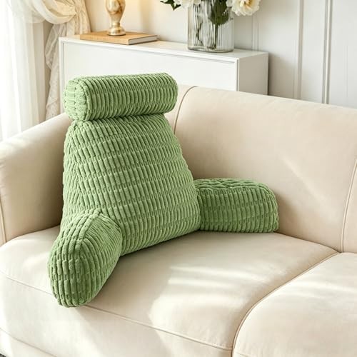 Reading Pillow for Bed, Back Rest Bed Pillow for Sitting Standard(18inch) Green