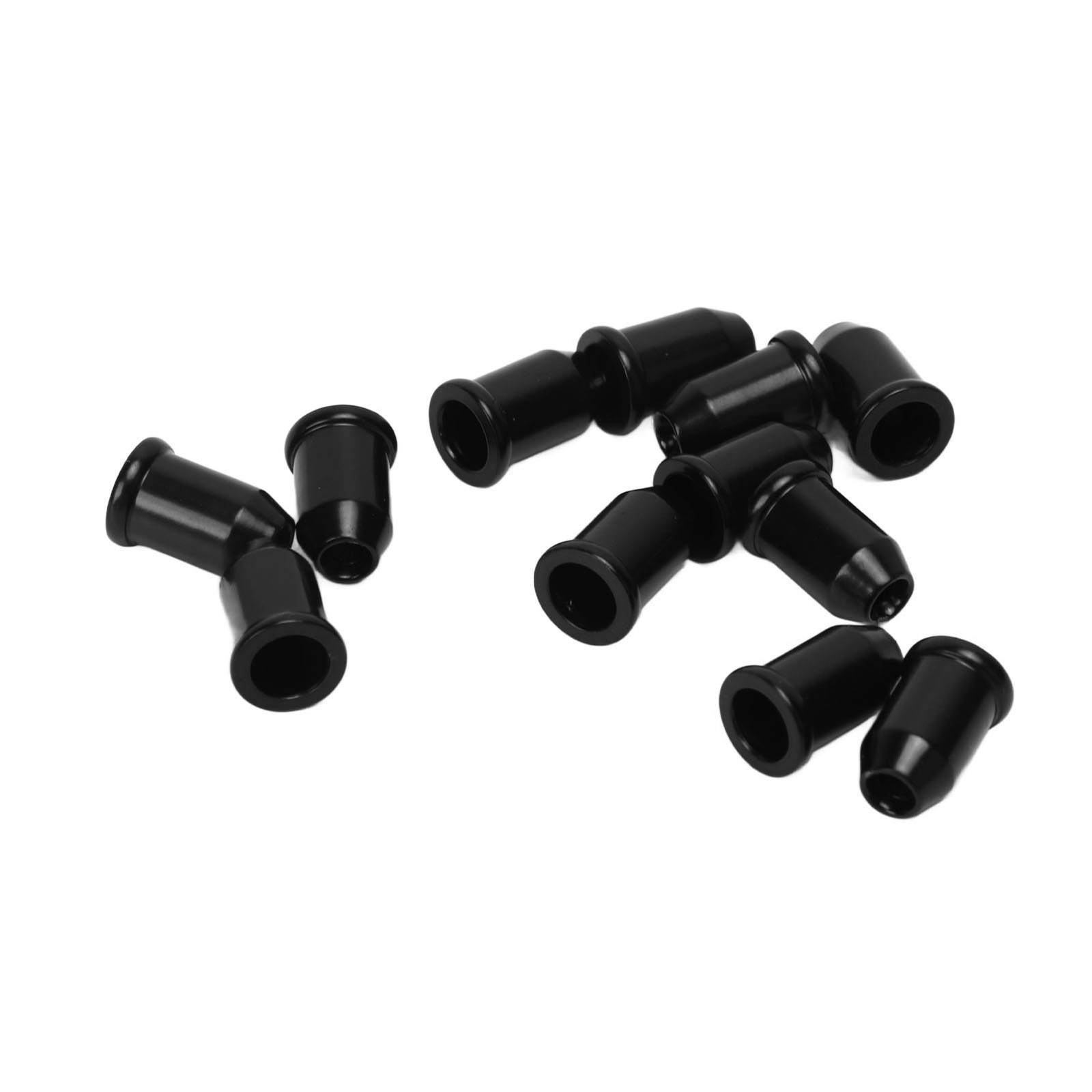 (Black)12x Guitar Ferrules String Cap Mounting Buckle Through Body Bushing ECA