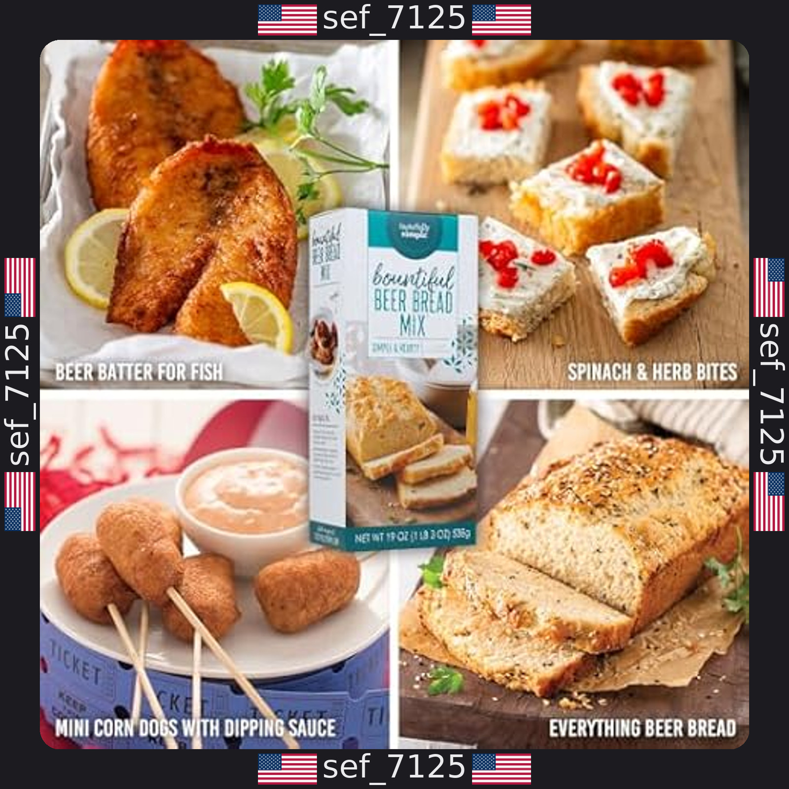 Tastefully Simple Bountiful Beer Bread Mix - 19 oz Pack