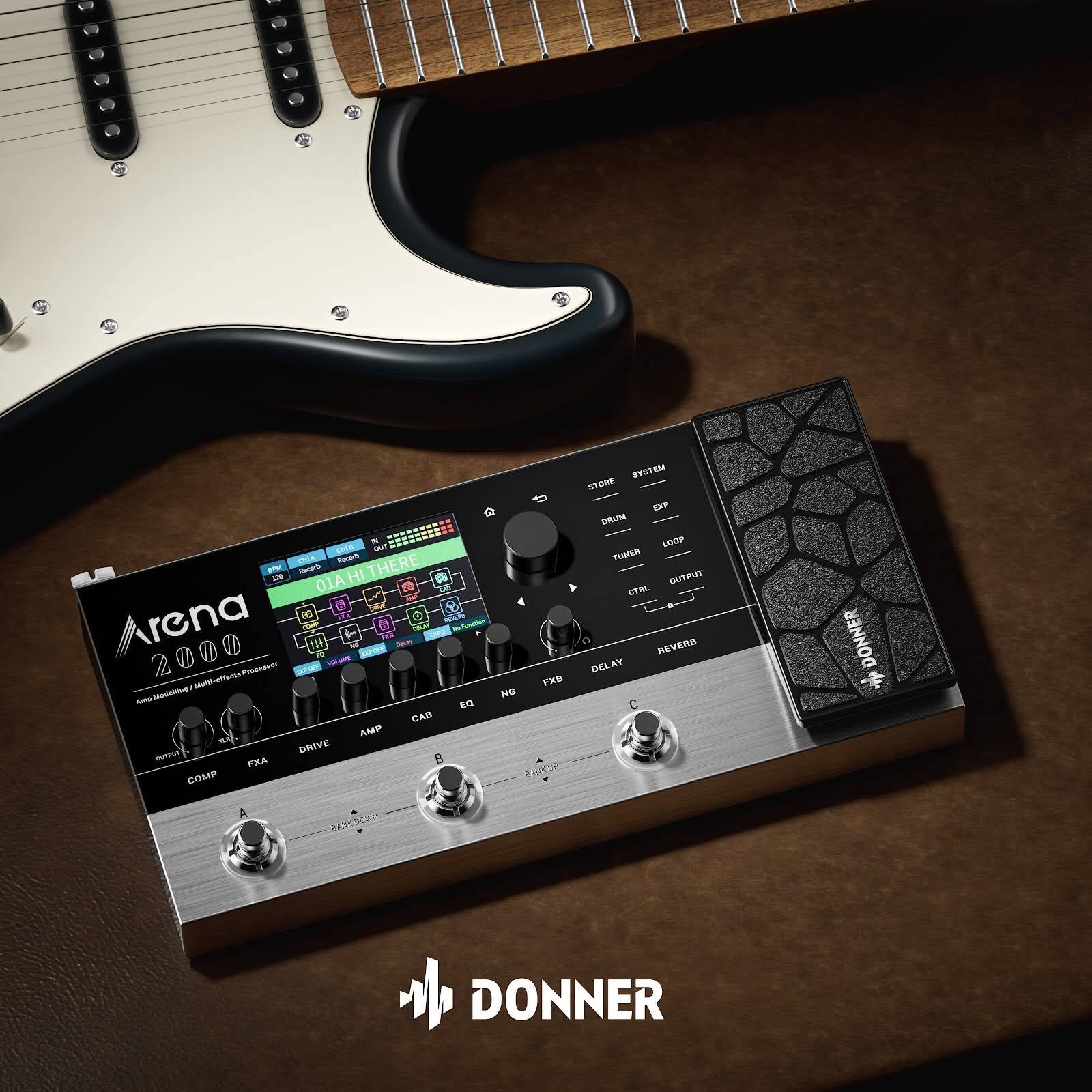 Donner Arena 2000 Multi Effects Pedal 278 Effects 100 IRs Looper Drum Machine