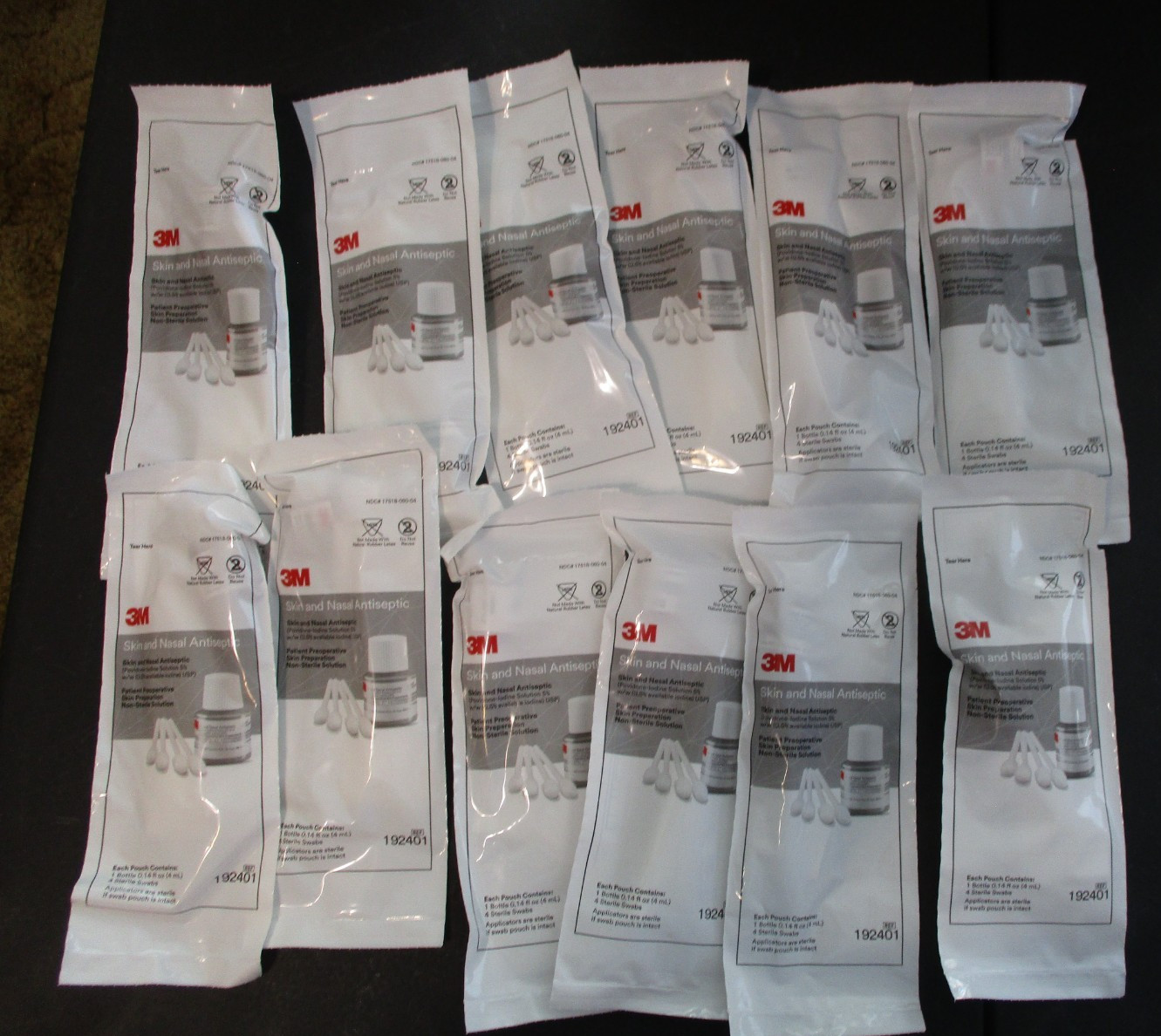 3M Skin and Nasal Antiseptic, 12 Packs 1 Box, 192401, Expires 10/27/2026