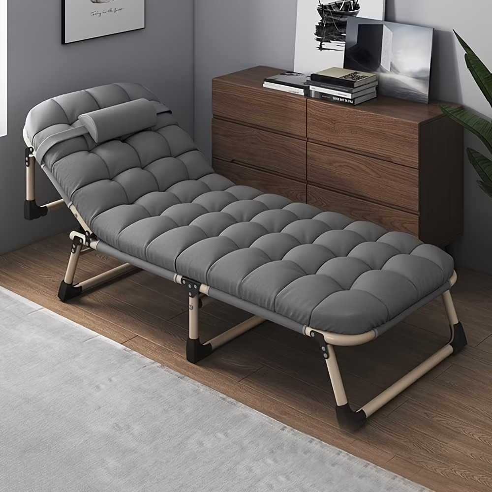 1Pc Ergonomic Folding Recliner Bed (With Mattress): Multi-Functional, Manually A