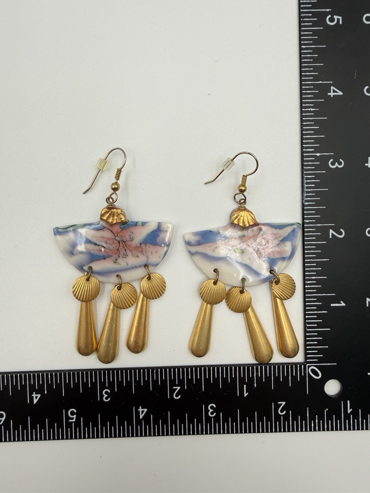 LONG, LOVELY & LIGHTWEIGHT Vintage Dangling HANDMADE Earrings
