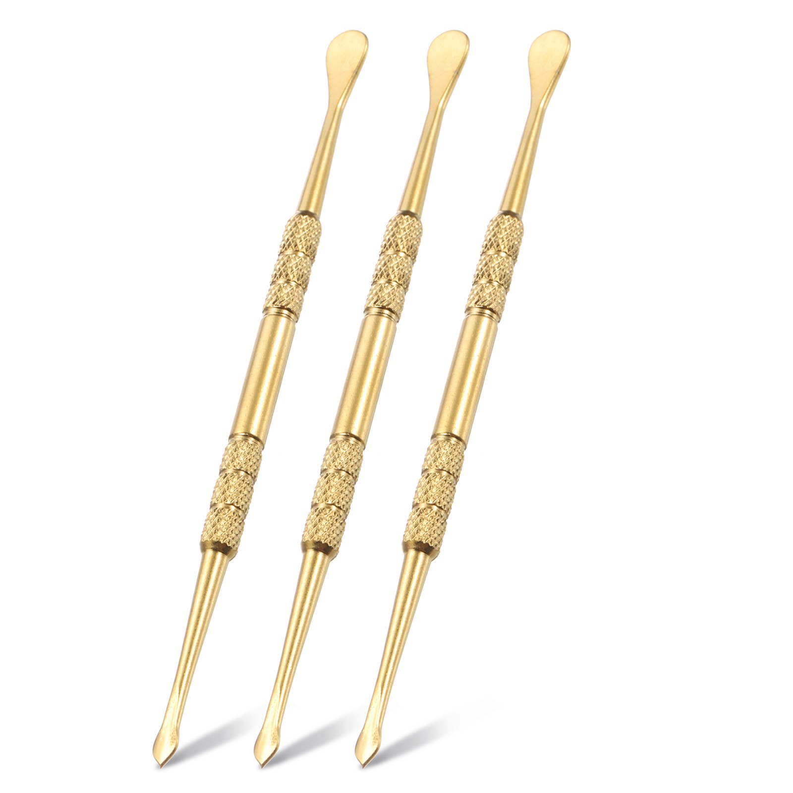 3 Pcs Stainless Steel Double-Headed Wax Carving Tools 4.6 Inch, Gold Tone
