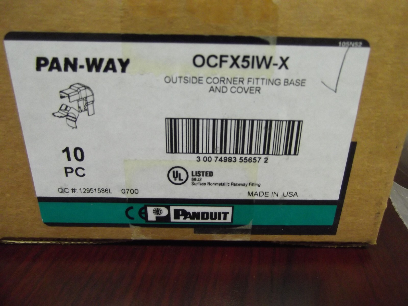 PANDUIT OCXF5IW-X Outside Corner Fitting Base 10 Piece Case