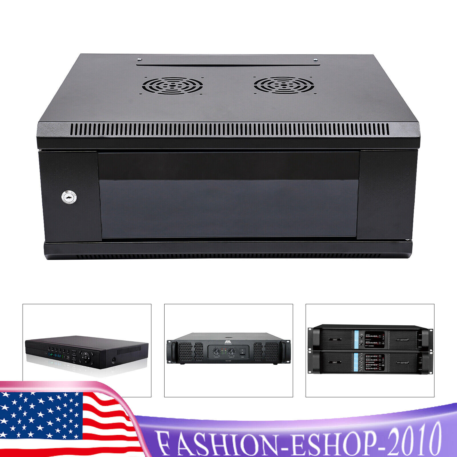 4U Server Cabinet Case Wall Mounted Network Server Data Cabinet Enclosure Rack