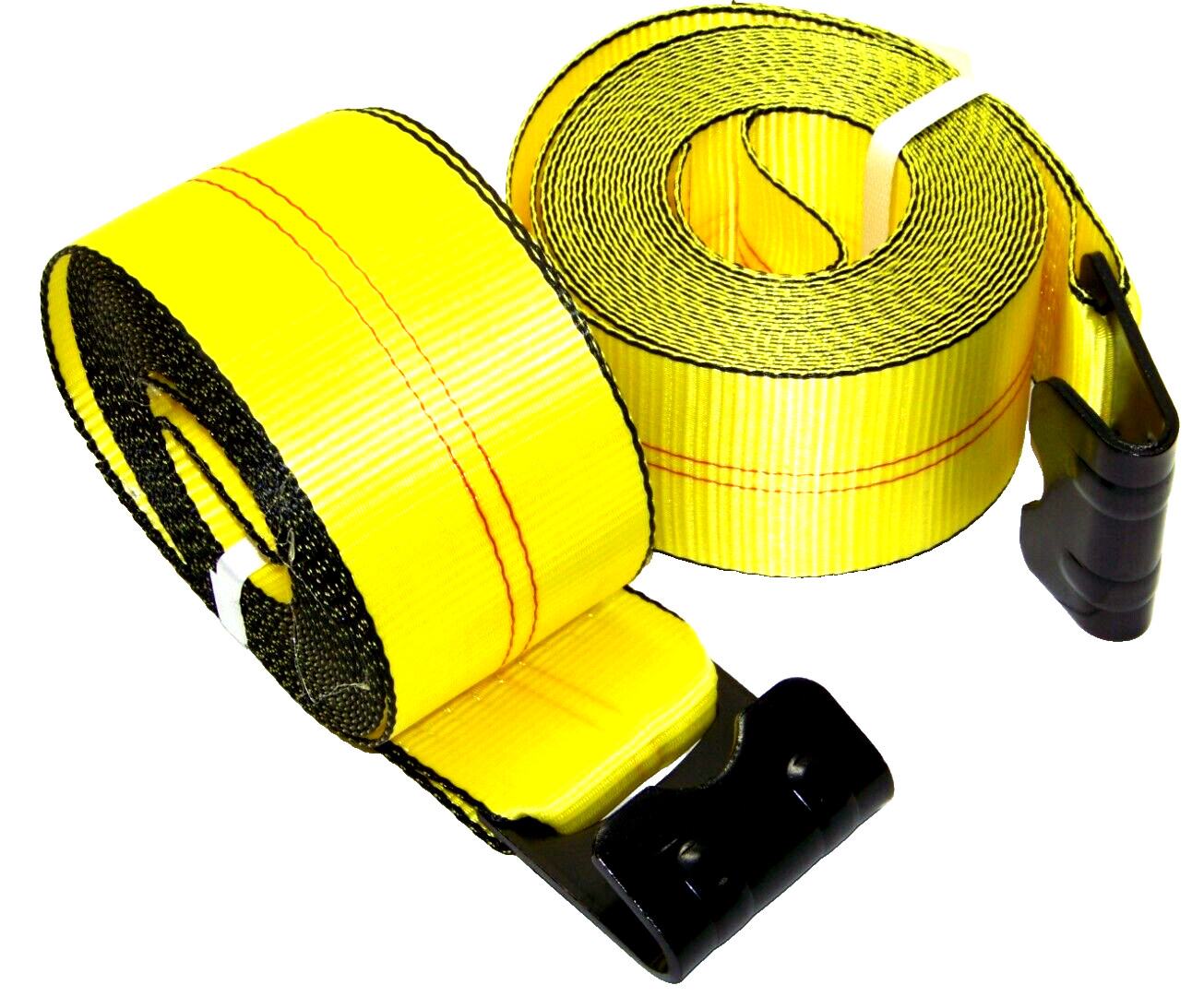 (2) 4" x 30 Feet H-D Winch Strap 5400lbs End Flat Hook Cargo Strap 16200 B.S