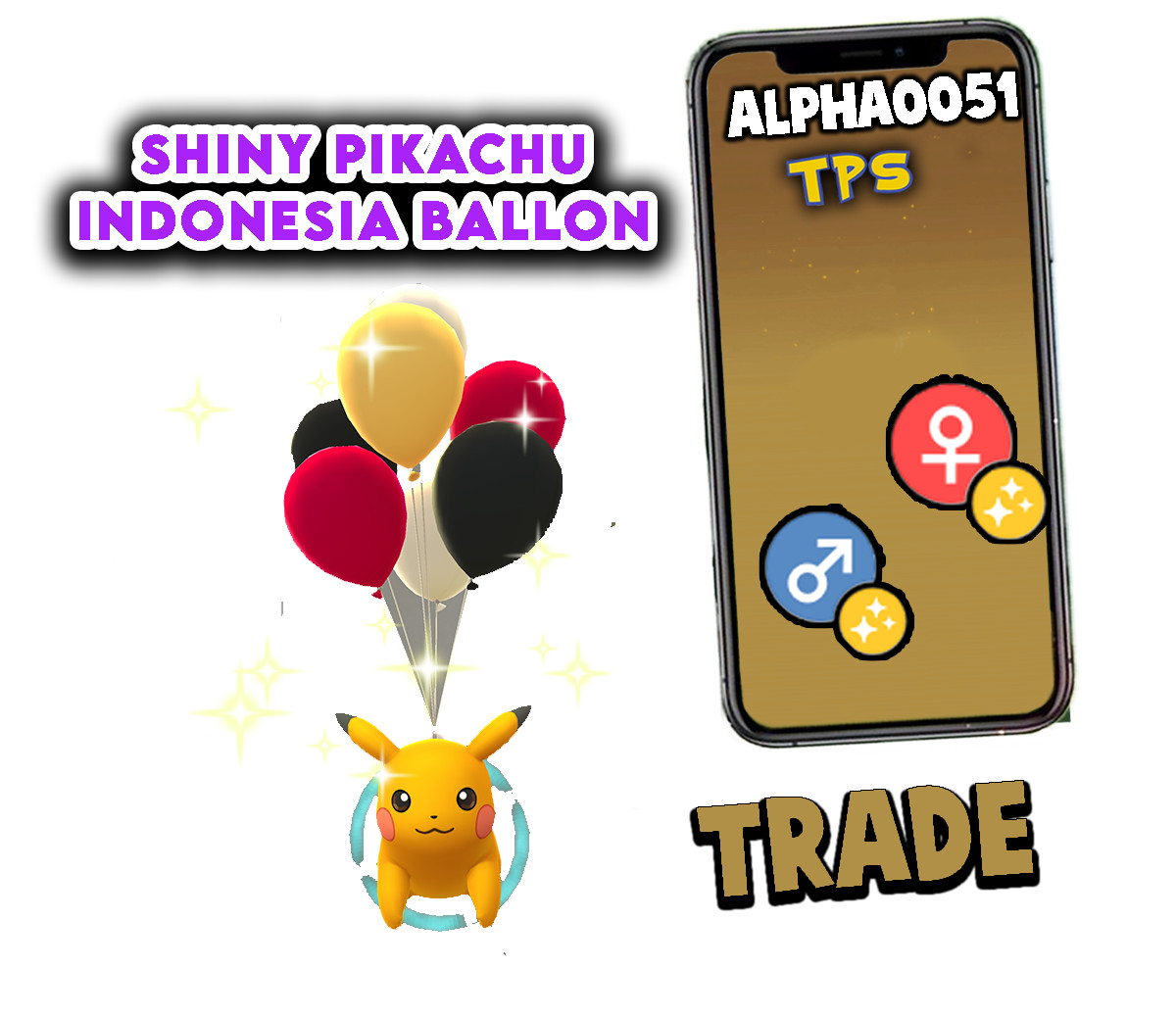 Shiny Pikachu Batik Balloon Red Black Indonesia - Trade