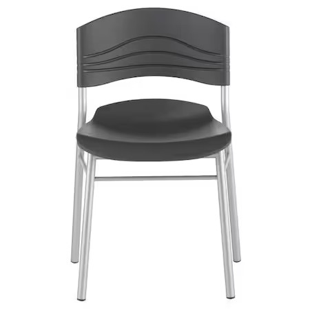 Iceberg 64517 Cafeworks Chair, Graphite Seat And Back, Silver Frame, 18 In Seat