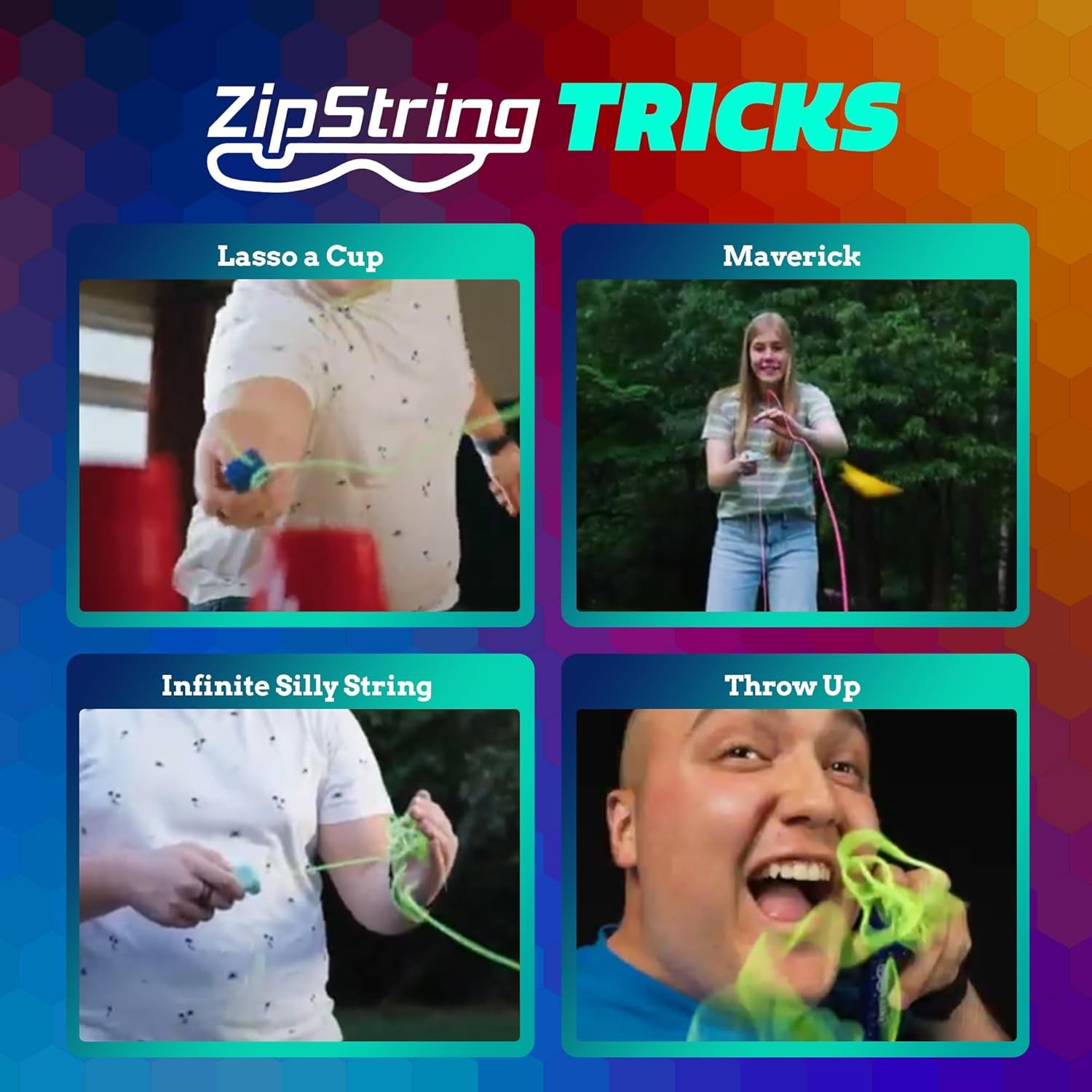 ZipString Chameleon Strings 3 Pack Glow in Dark for Rope Launcher Shark Tank