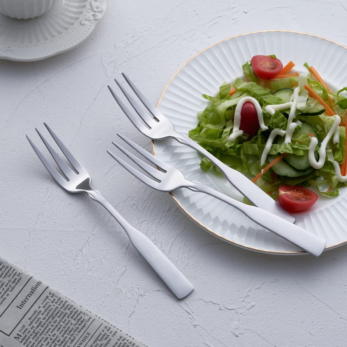 FULLYWARE 3-Tine Fork, Stainless Steel 7.6” Dinner Silver