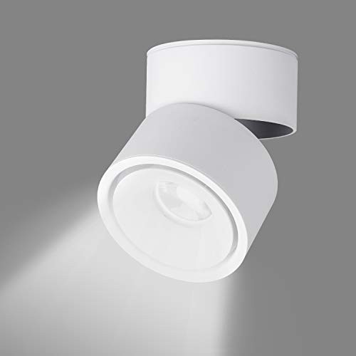 LED Ceiling Spotlight - Wall Light 360°Adjustable 6000K（Cold white） White