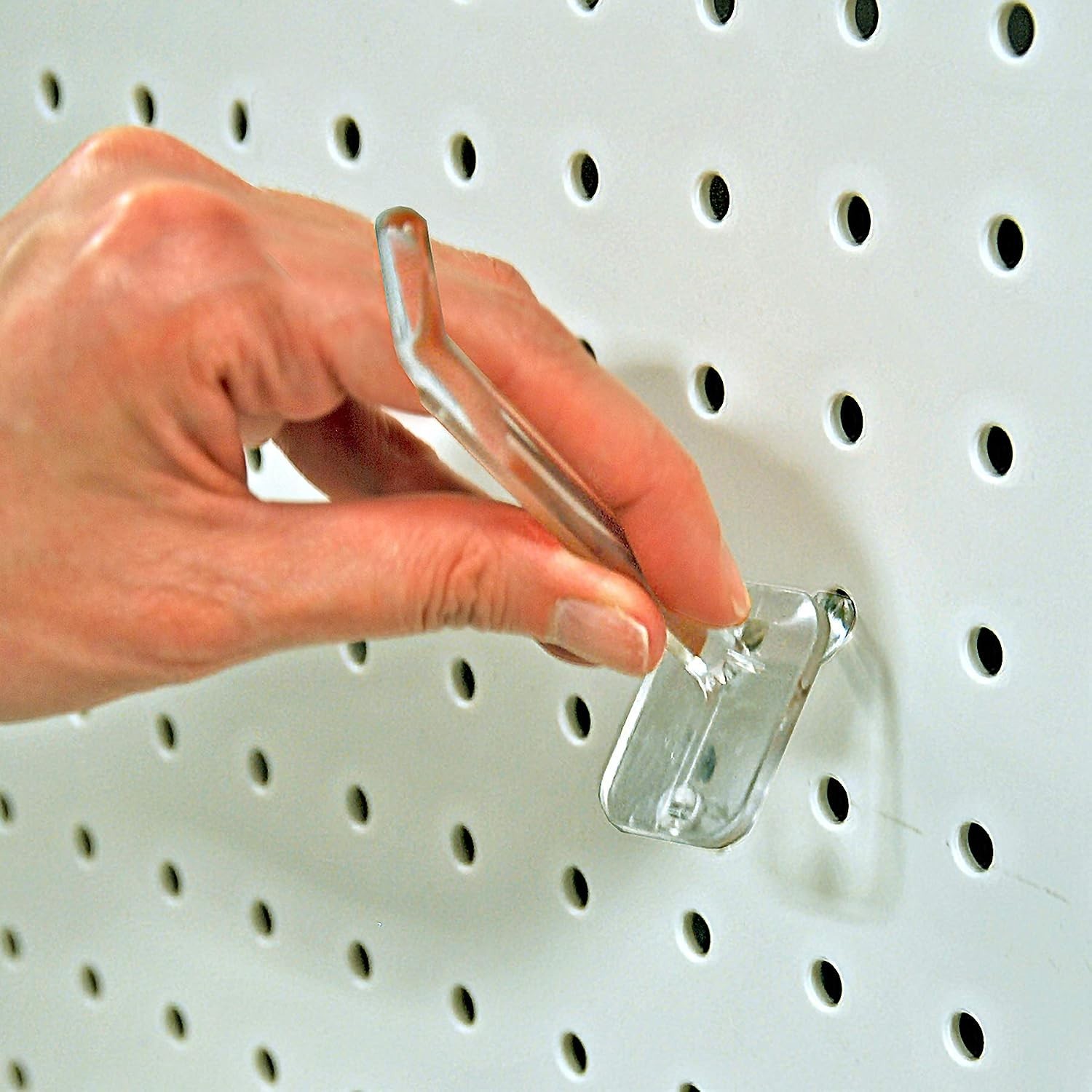 Versatile 2-Inch Pegboard Hooks - 50 Count in Clear, Black & White Options