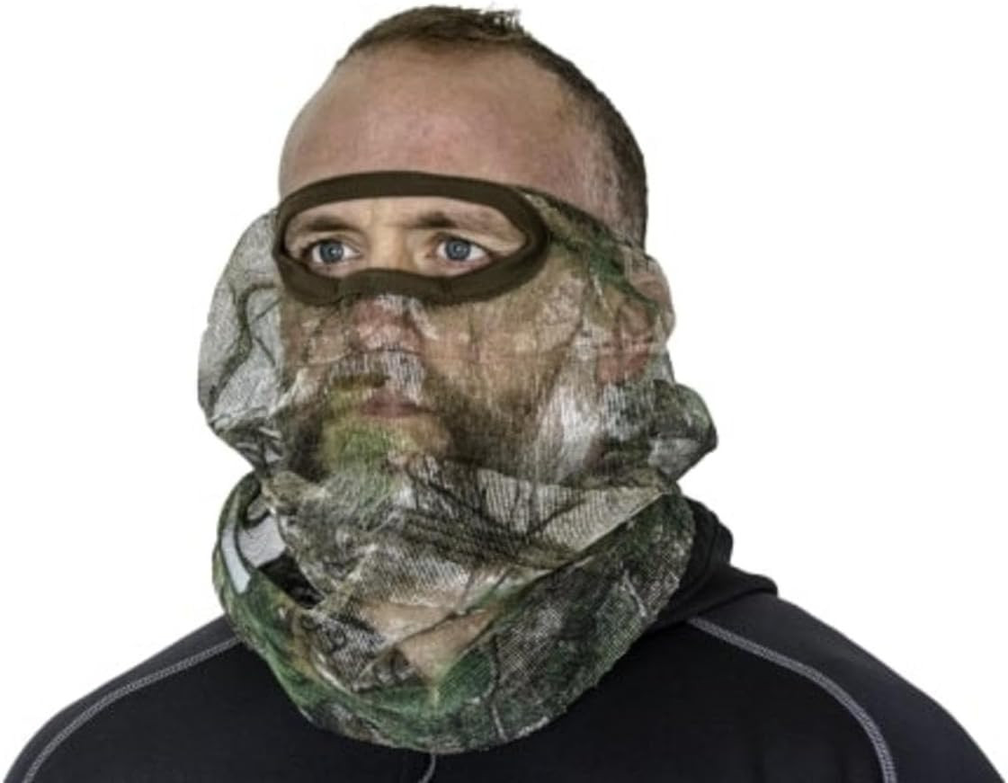 Hunters Specialties 3/4 Facemask, Realtree Edge - Hunting Breathable Mesh Mask w