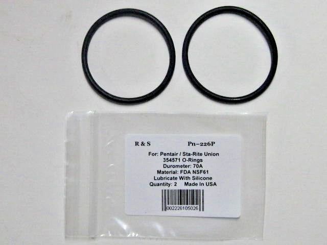 2 Pentair / Sta-Rite Union 354571 / 6020018 O-rings /R&S 226P / FDA NSF61