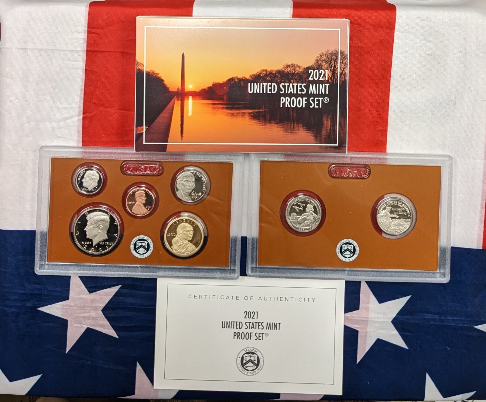 2021-S US Mint Proof Set | 7 Coins | Tuskegee Airmen & Delaware Quarter |